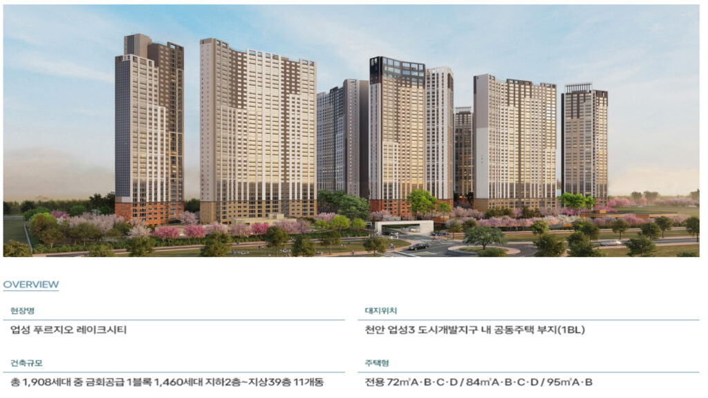 업성 푸르지오 사업개요