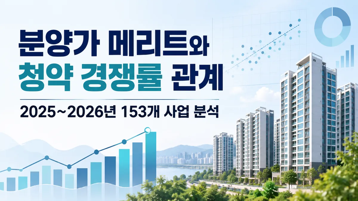 분양가 메리트와 청약 경쟁률 관계, 2025~2026년 153개 사업 분석